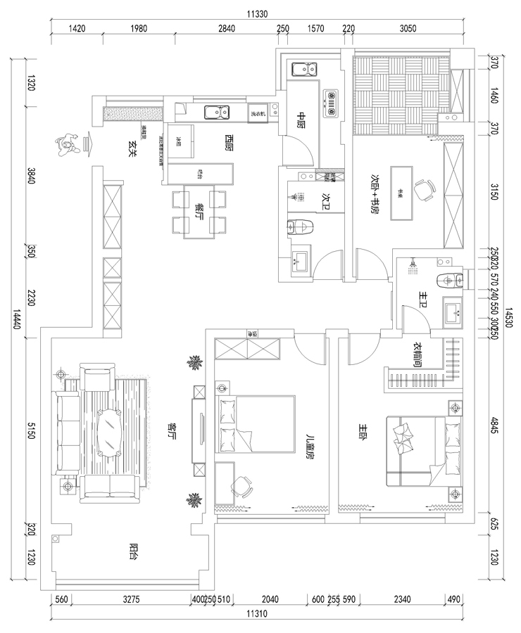 城建璞邸-137㎡-中式風格--平面圖.jpg